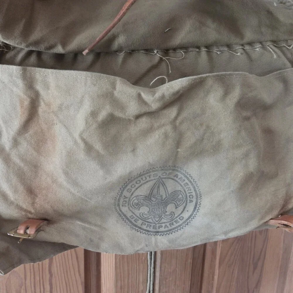 Vintage Boy Scouts Of America No 574 Yucca Pack Backpack Canvas Bag BSA Rucksack